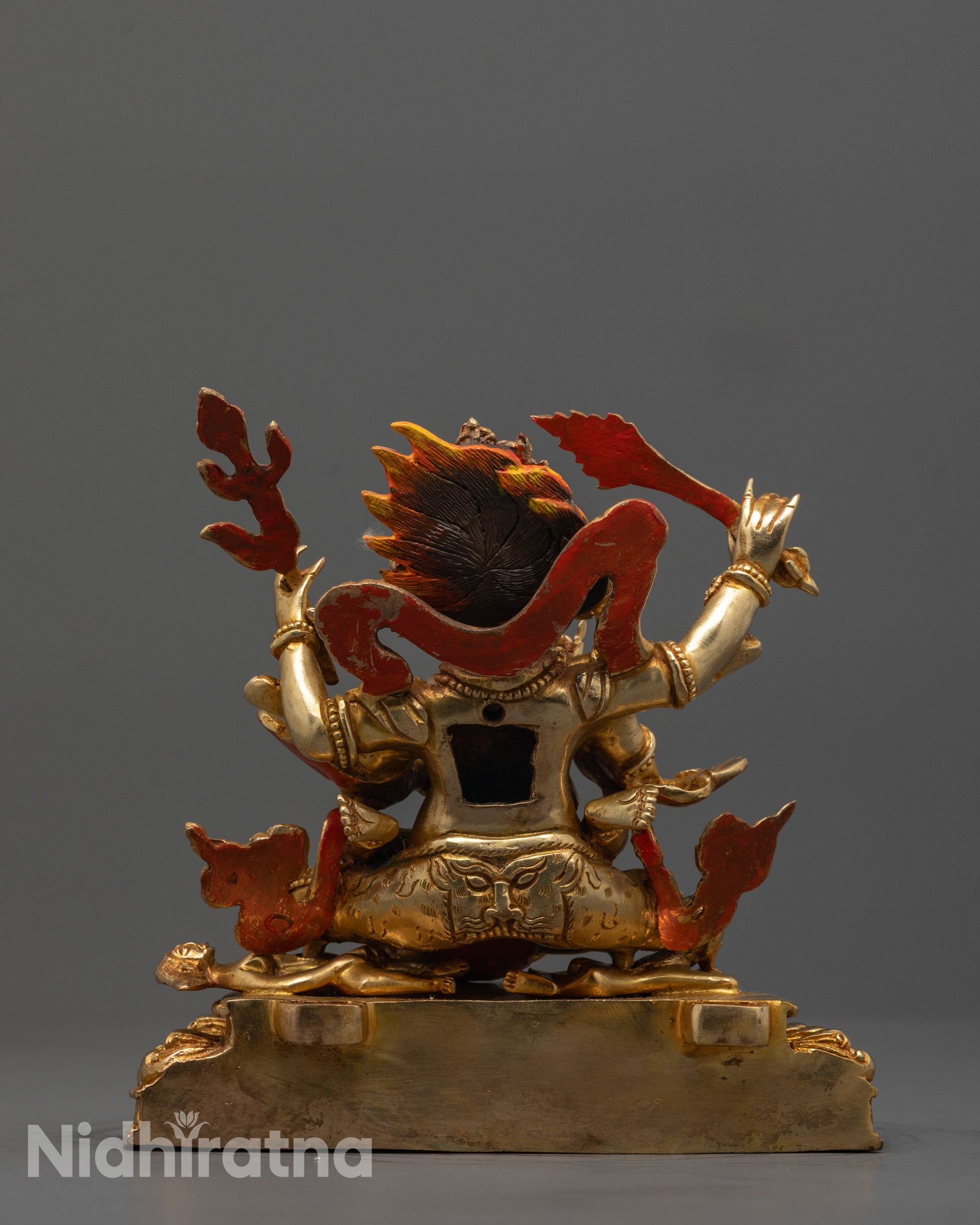 Four Armed Mahakala Statue | Traditional Buddhist Wrathful Deity