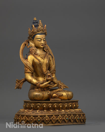 Antique Finish Five Bodhisattva Statue Set | Sacred Buddhist Set