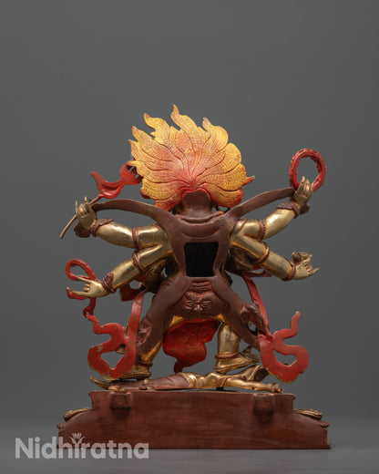 Six Armed Mahakala Statue | Handmade Nepalese Vajrayana