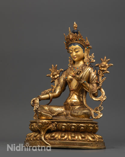 Goddess Green Tara Statue | Nepalese Artisan Handcrafted Sculpture