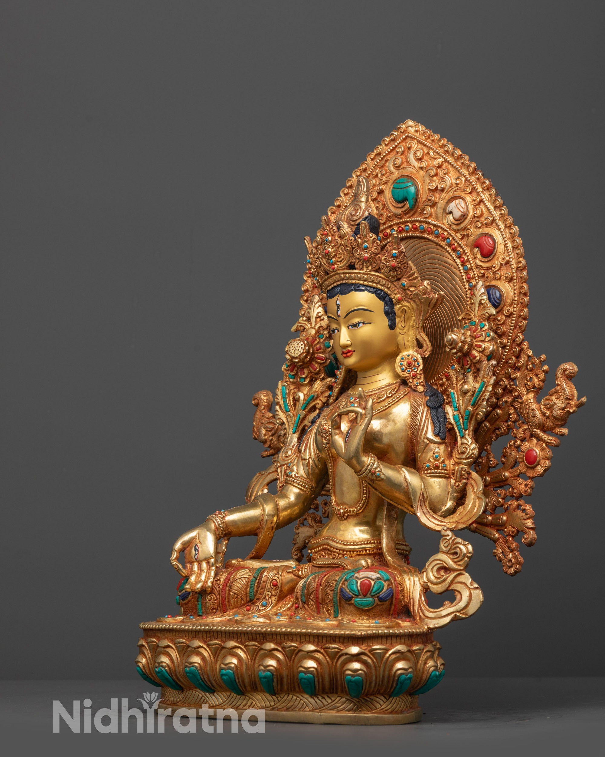 Seven Eyed White Tara Statue | Tibetan Buddhist Healing