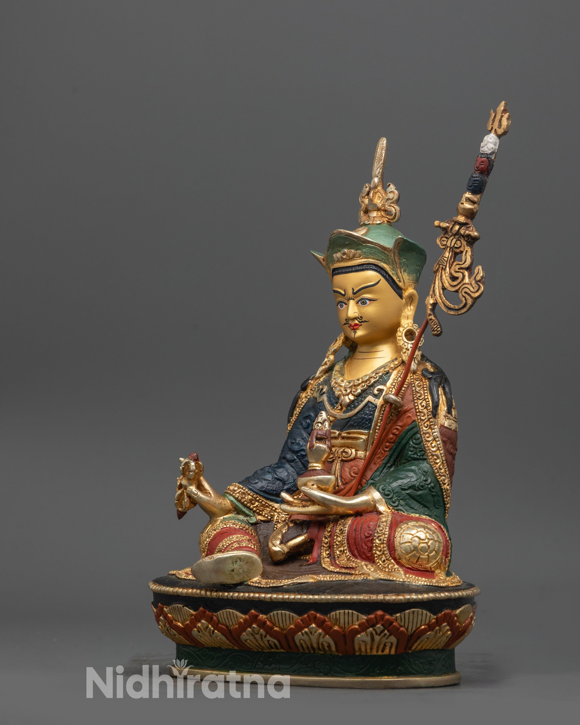 Colored Padmasambhava Statue | Sacred Guru Idol for Spiritual Practice