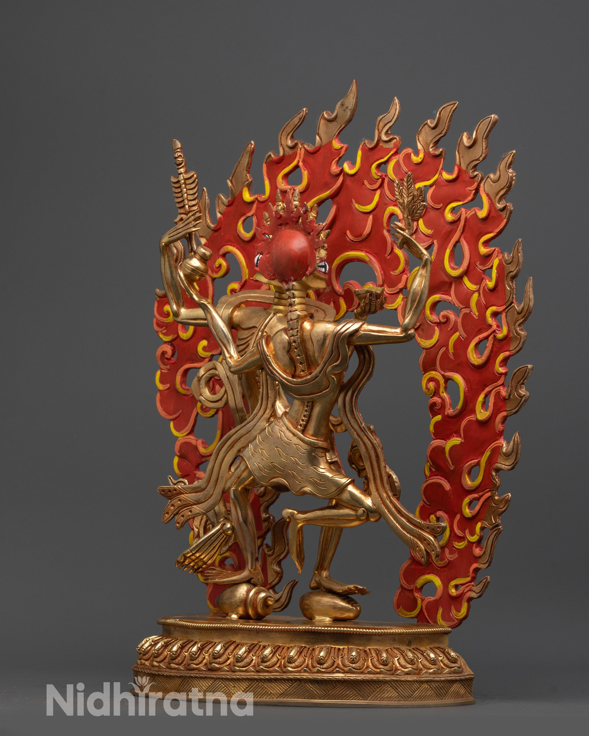 Skeleton Deity Chitipati Sculpture | Traditional Nepalese Buddhist Art