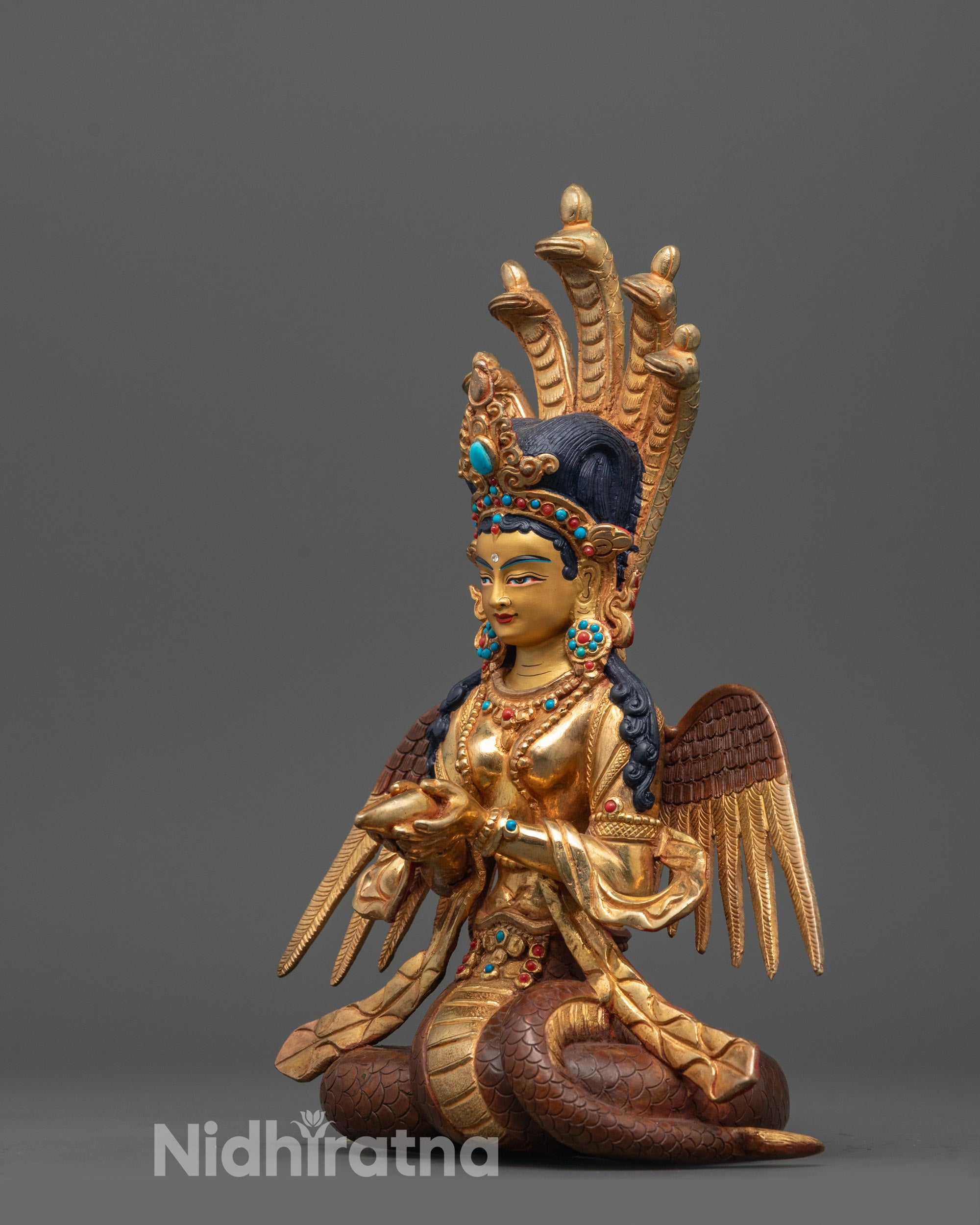 Handcrafted Naga Kanya Statue | Sacred Serpent Goddess Artwork