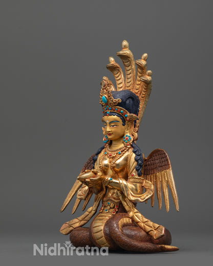 Handcrafted Naga Kanya Statue | Sacred Serpent Goddess Artwork