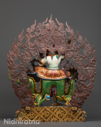 Nepalese White Dzambhala Statue | God of Prosperity