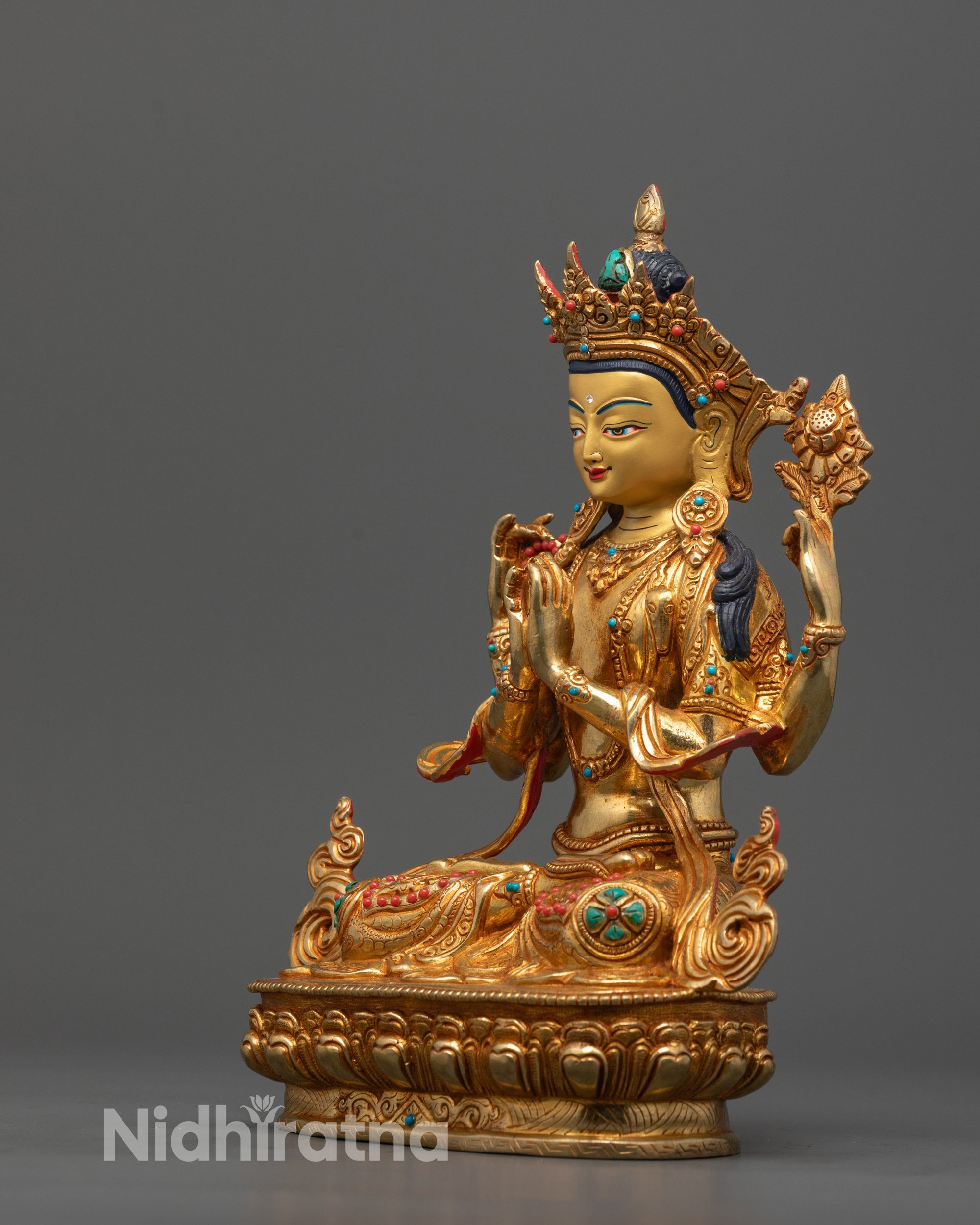 Handmade Chenrezig Statue from Nepal | Tibetan Avalokiteshvara
