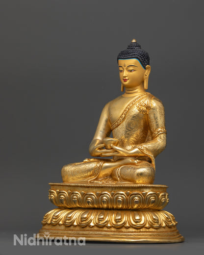 24K Gold Gilded Amitabha Buddha Statue | Nepalese Craftsmanship