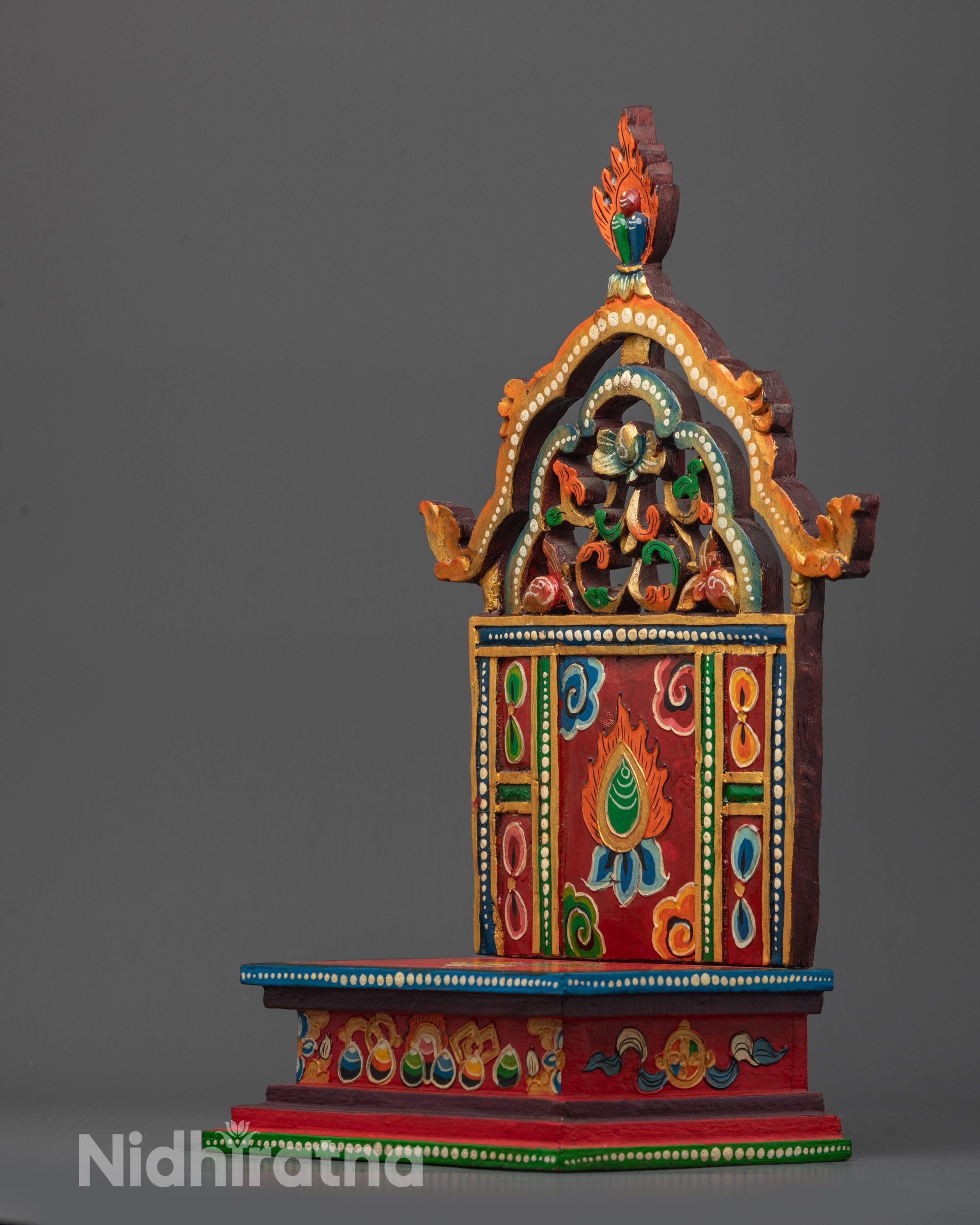 Traditional Buddhist Throne | Artisan Hand-Carved Woodwork