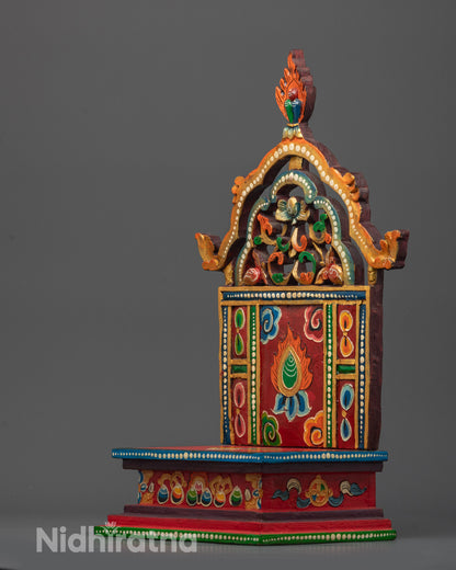 Traditional Buddhist Throne | Artisan Hand-Carved Woodwork