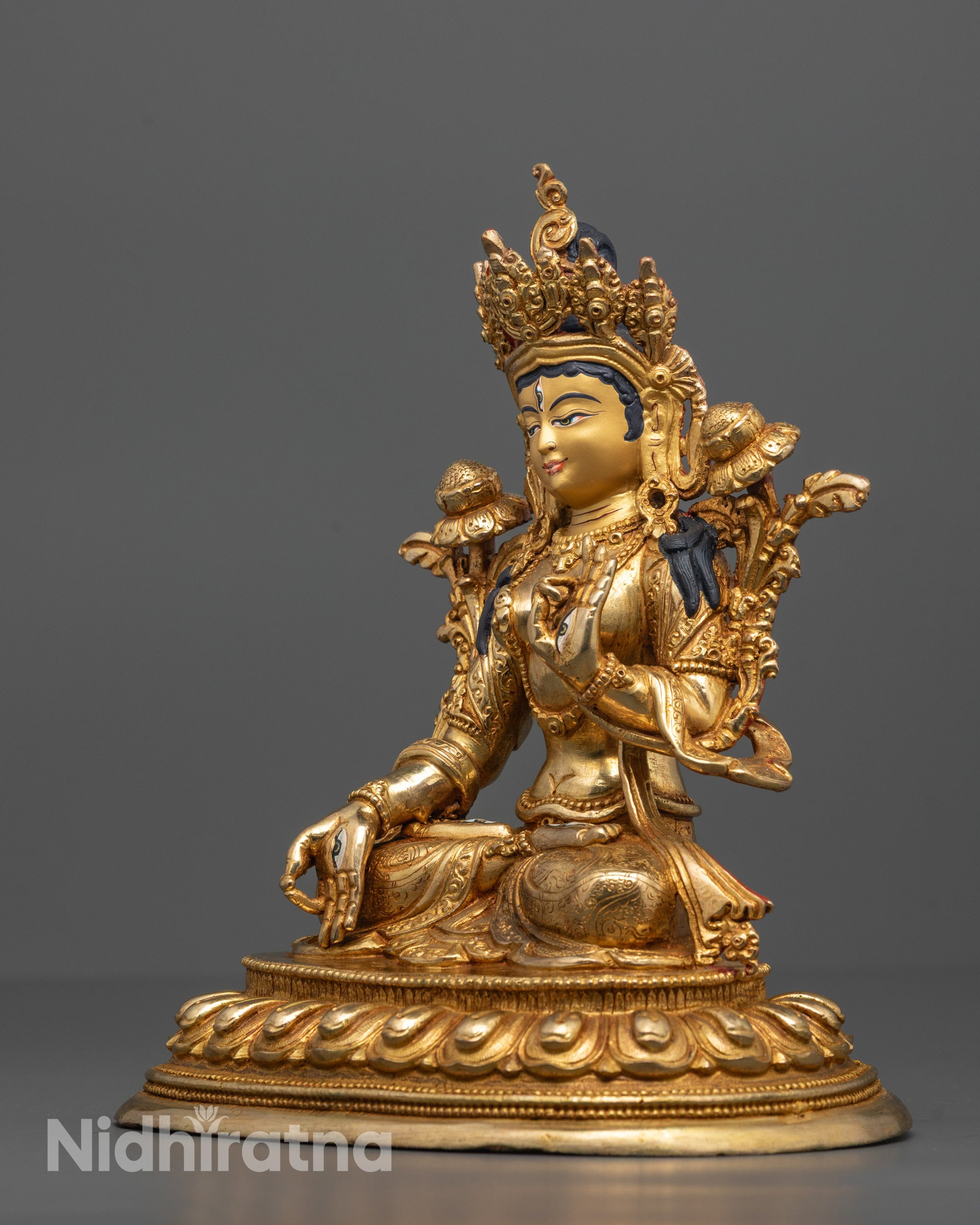 White Tara Statue | Hand-Carved Nepalese Buddhist Goddess