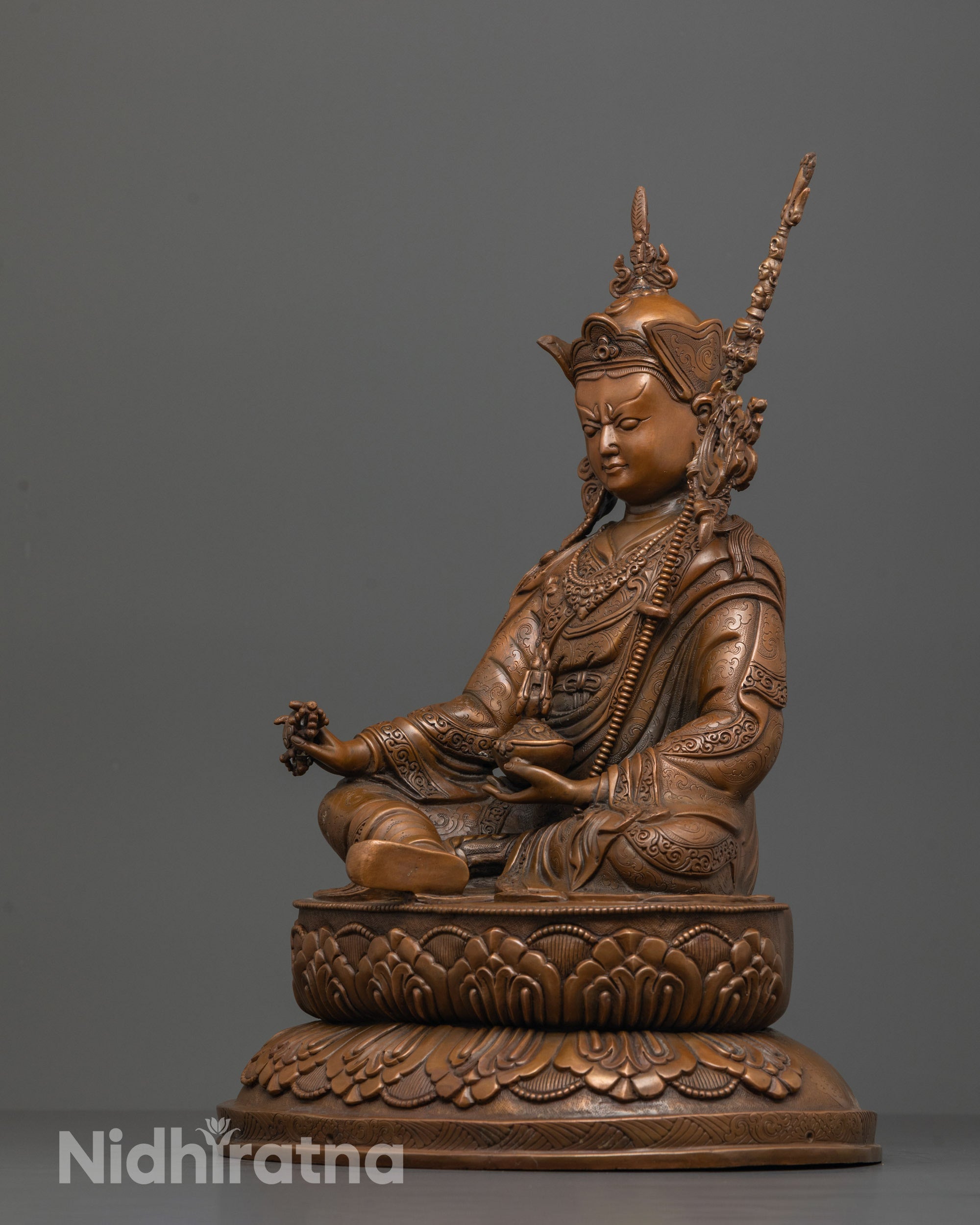 Guru Padmasambhava Statue | Traditional Lost Wax Artwork from Nepal