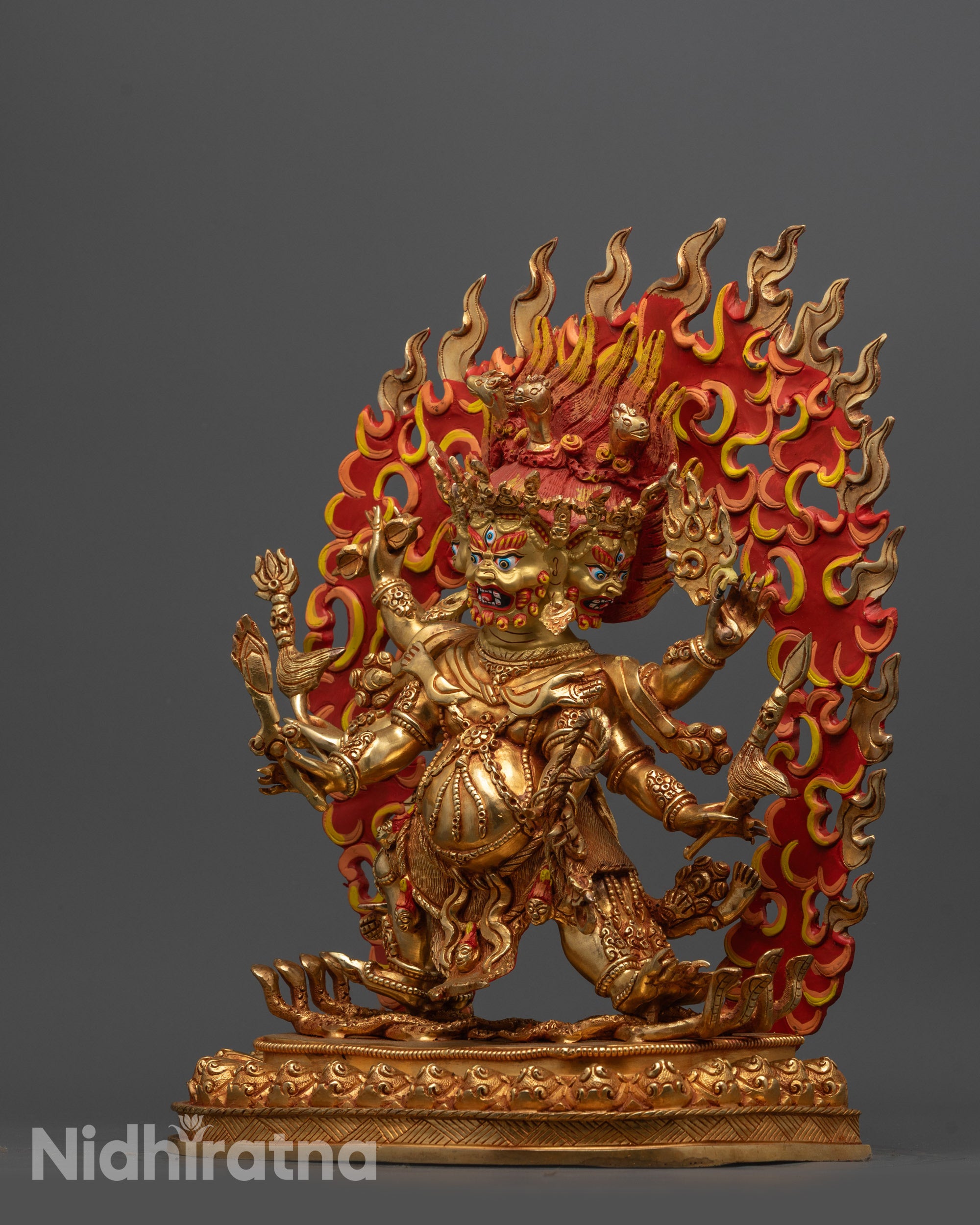 Wrathful Dharmapala Statue | Artisan-Crafted Himalayan Spiritual Art