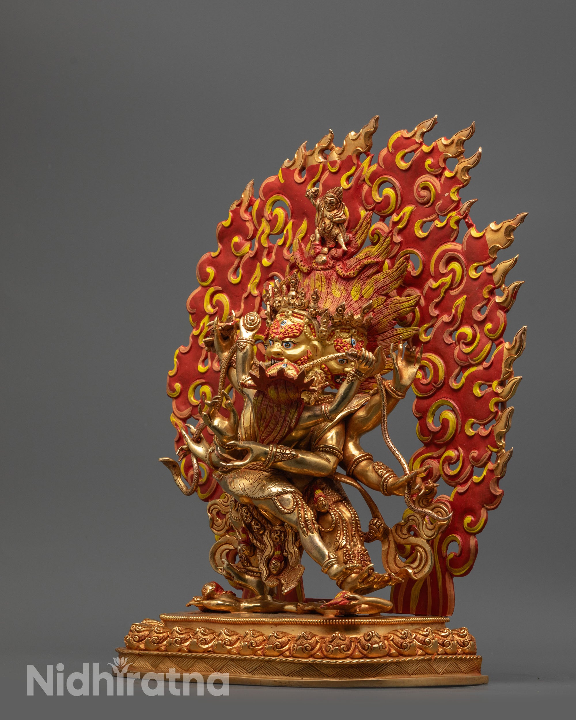 Mahachakra Vajrapani Consort Statue | Handmade Fierce Deity Sculpture