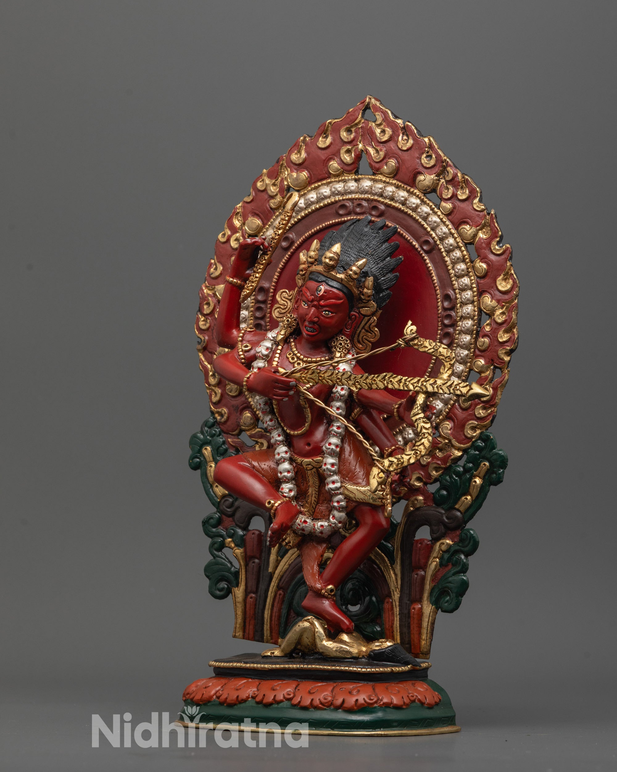 Traditionally Crafted Red Colored Kurukulla Statue For Sale