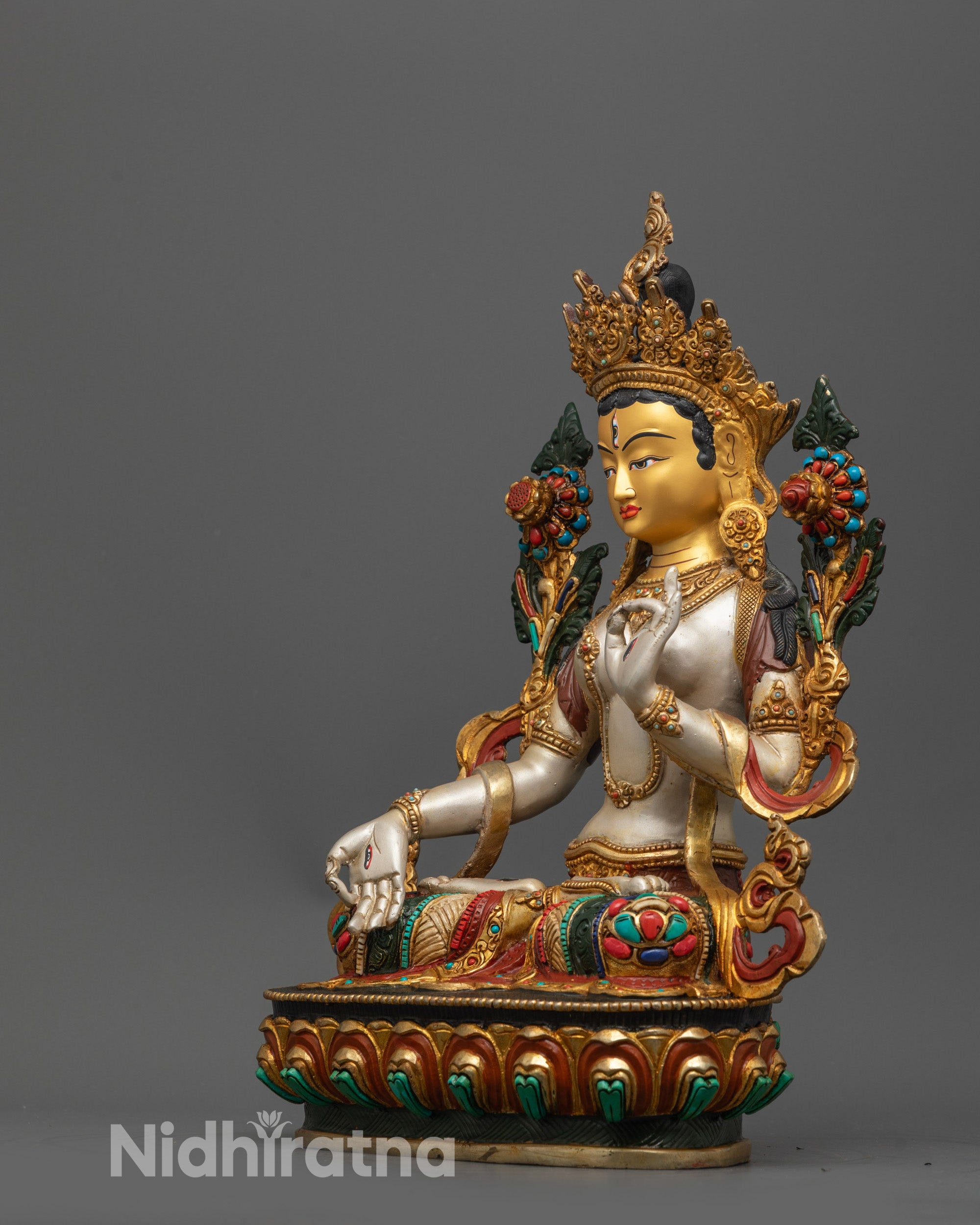 White Tara Statue | Authentic Tibetan Buddhist Art