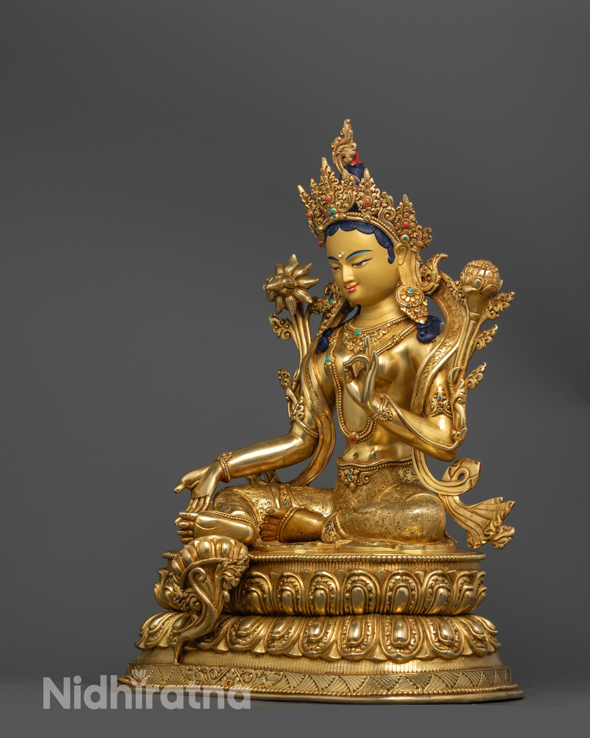 Peaceful Green Tara Statue | Tibetan Goddess of Compassion
