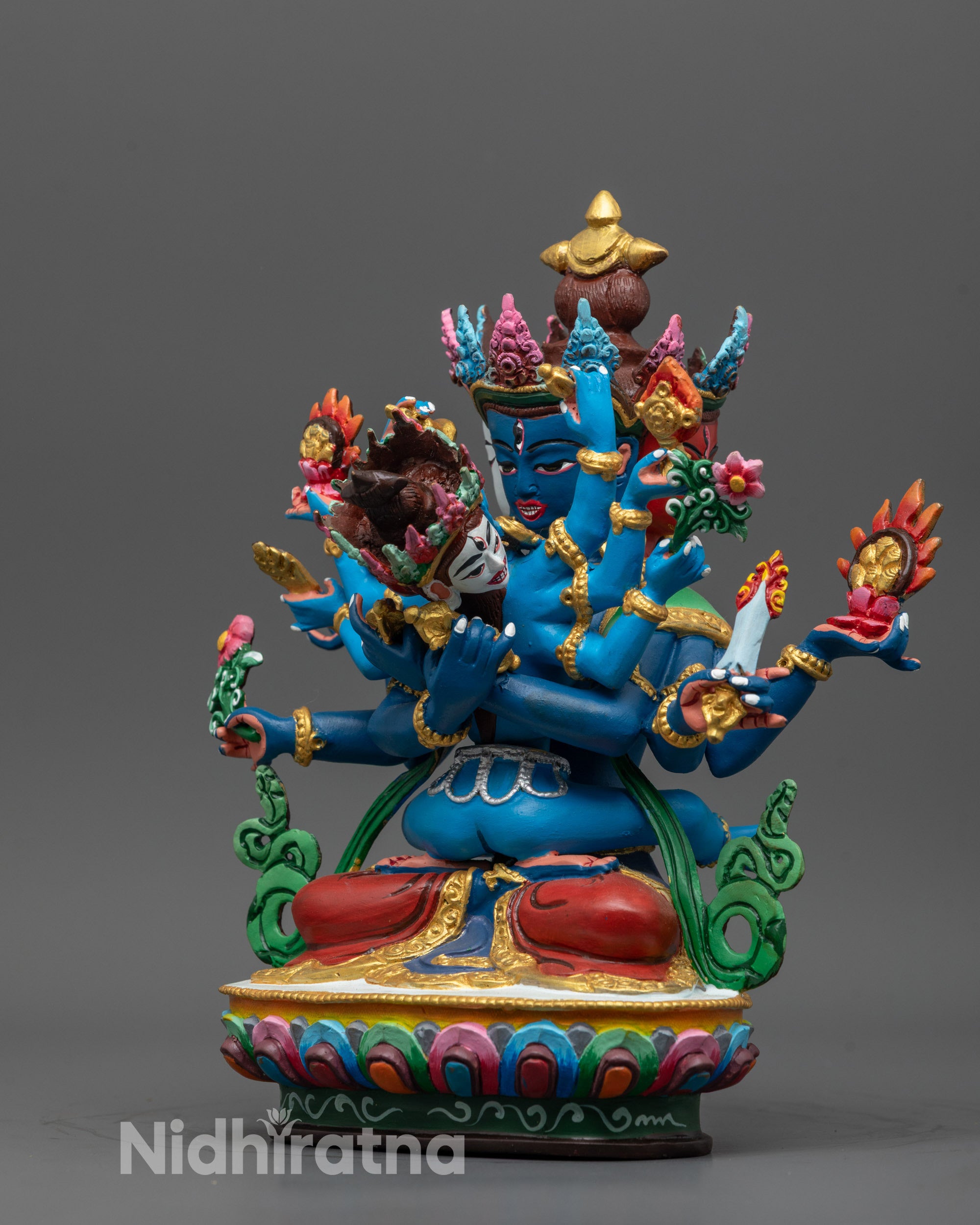 Guhyasamaja Consort Statue | Spiritual Copper Sculpture from Nepal