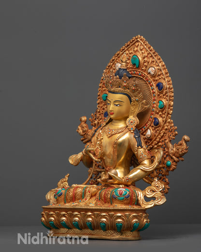 Authentic Vajrasattva Statue | Handmade Nepalese Buddhist Statue