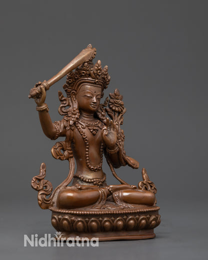 Traditional Oxidized Bodhisattva Statue Set | Tibetan Buddhist Deities