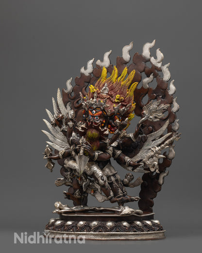 Sacred Vajrakilaya Sculpture | Oxidized Copper Buddhist Artwork