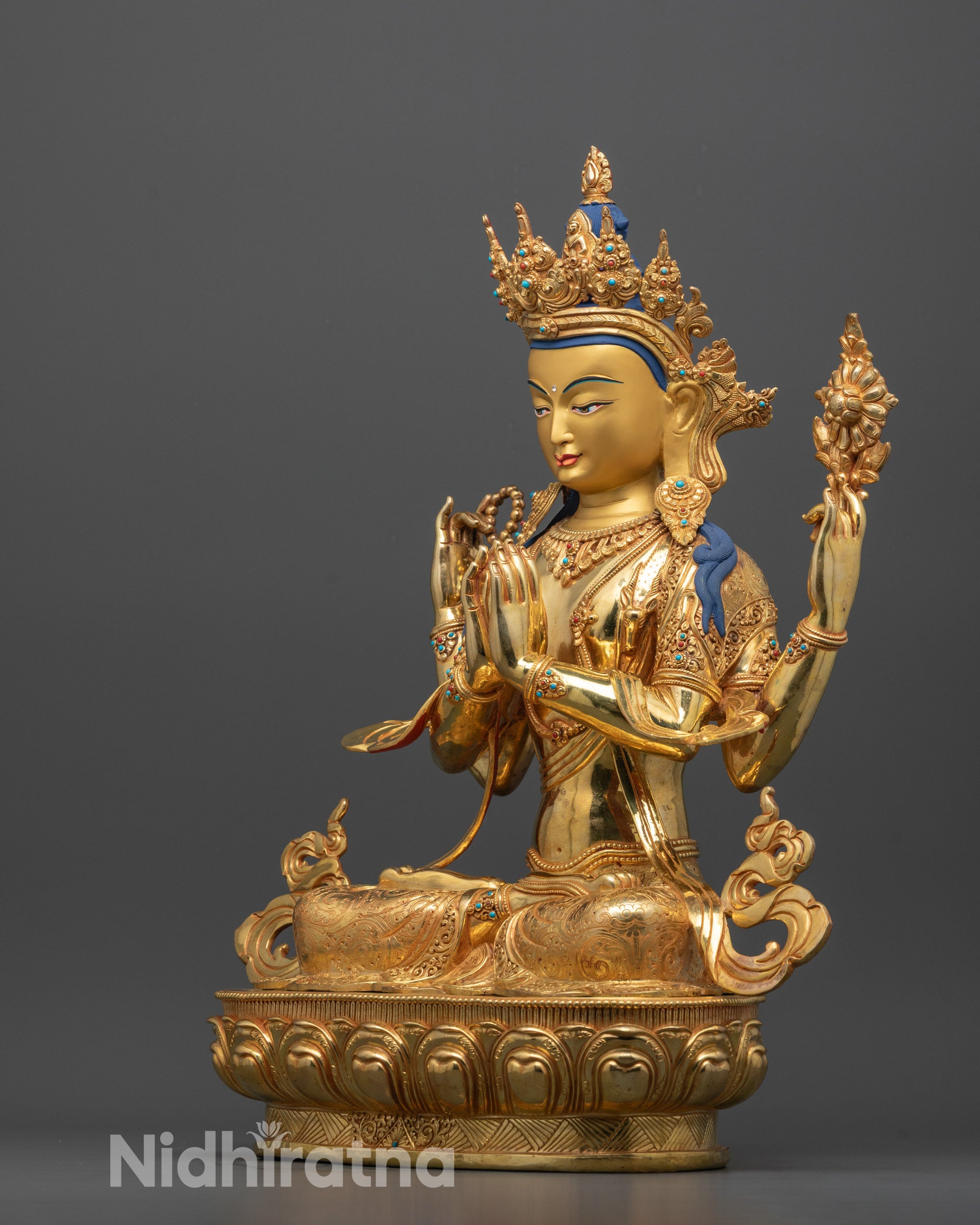 Chenrezig Statue | Traditional Himalayan Avalokiteshvara Sculpture