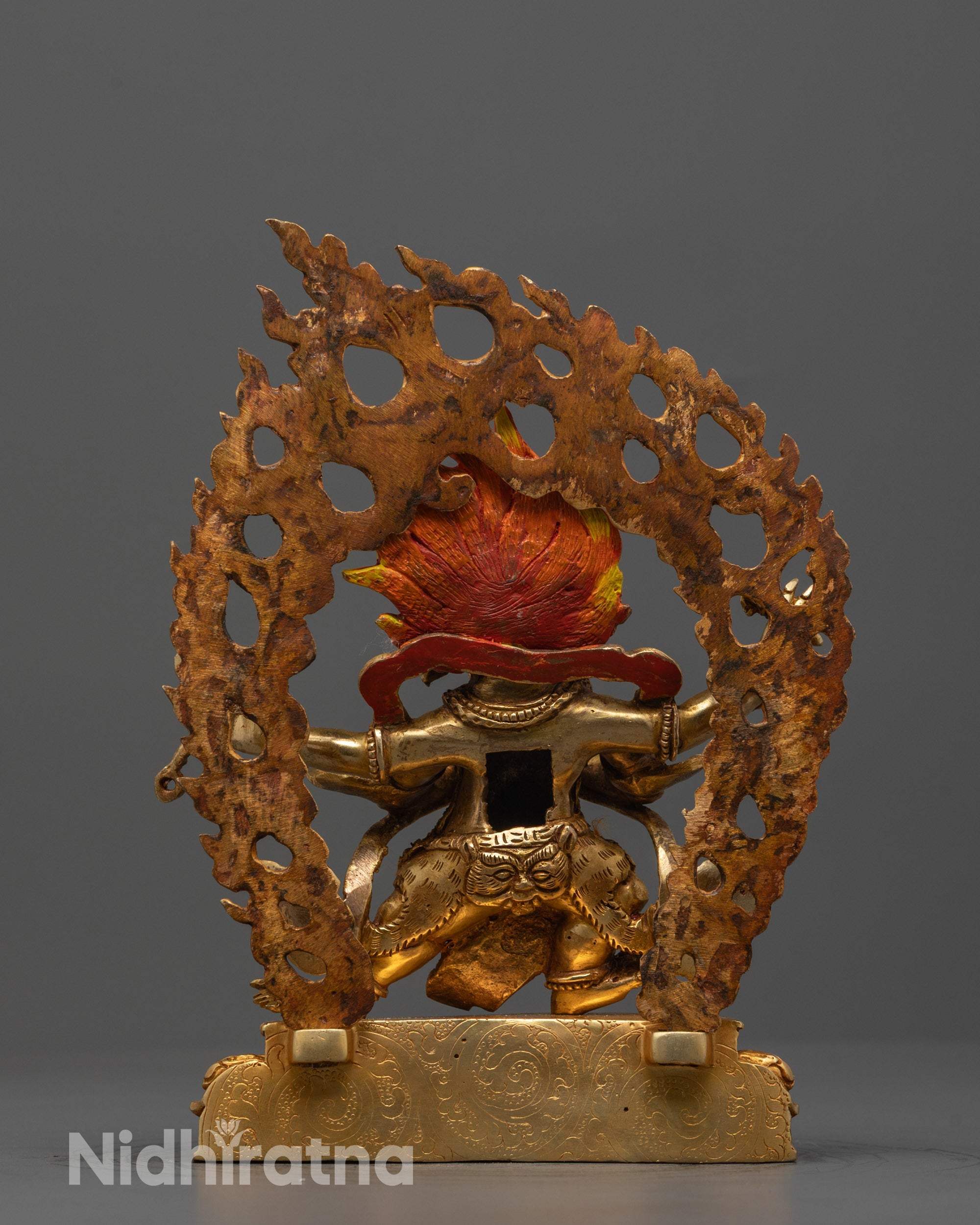 Traditional Four Armed Vajrapani Statue | Nepalese Hand-Carved