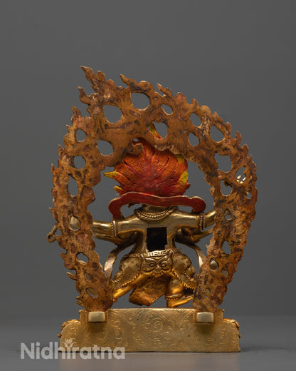 Traditional Four Armed Vajrapani Statue | Nepalese Hand-Carved