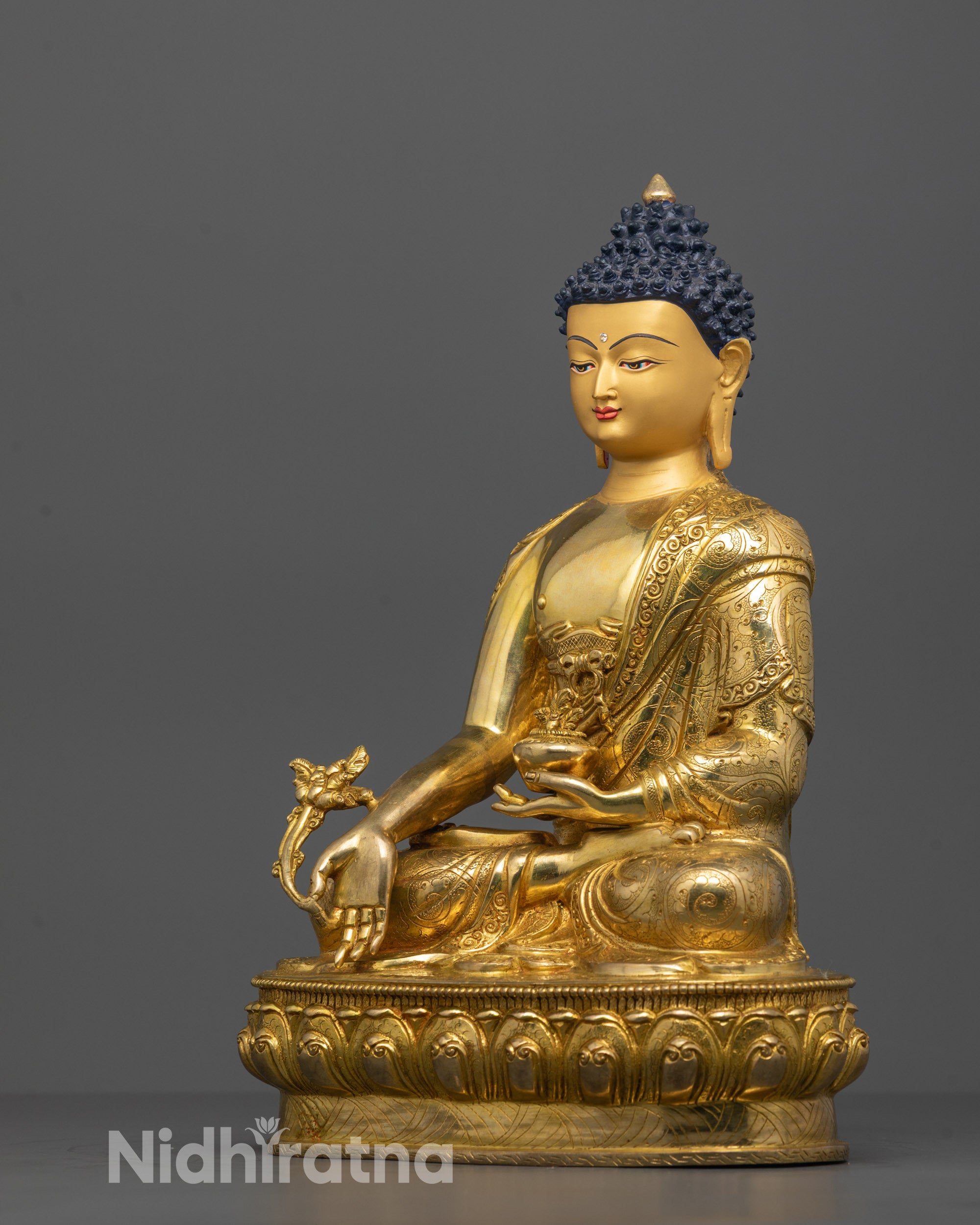 Medicine Buddha Statue | Traditional Tibetan Buddhist Sculpture