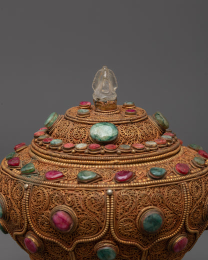 Exquisite Dhirpur Rice Pot | Artisan Crafted Spiritual Storage Bowl