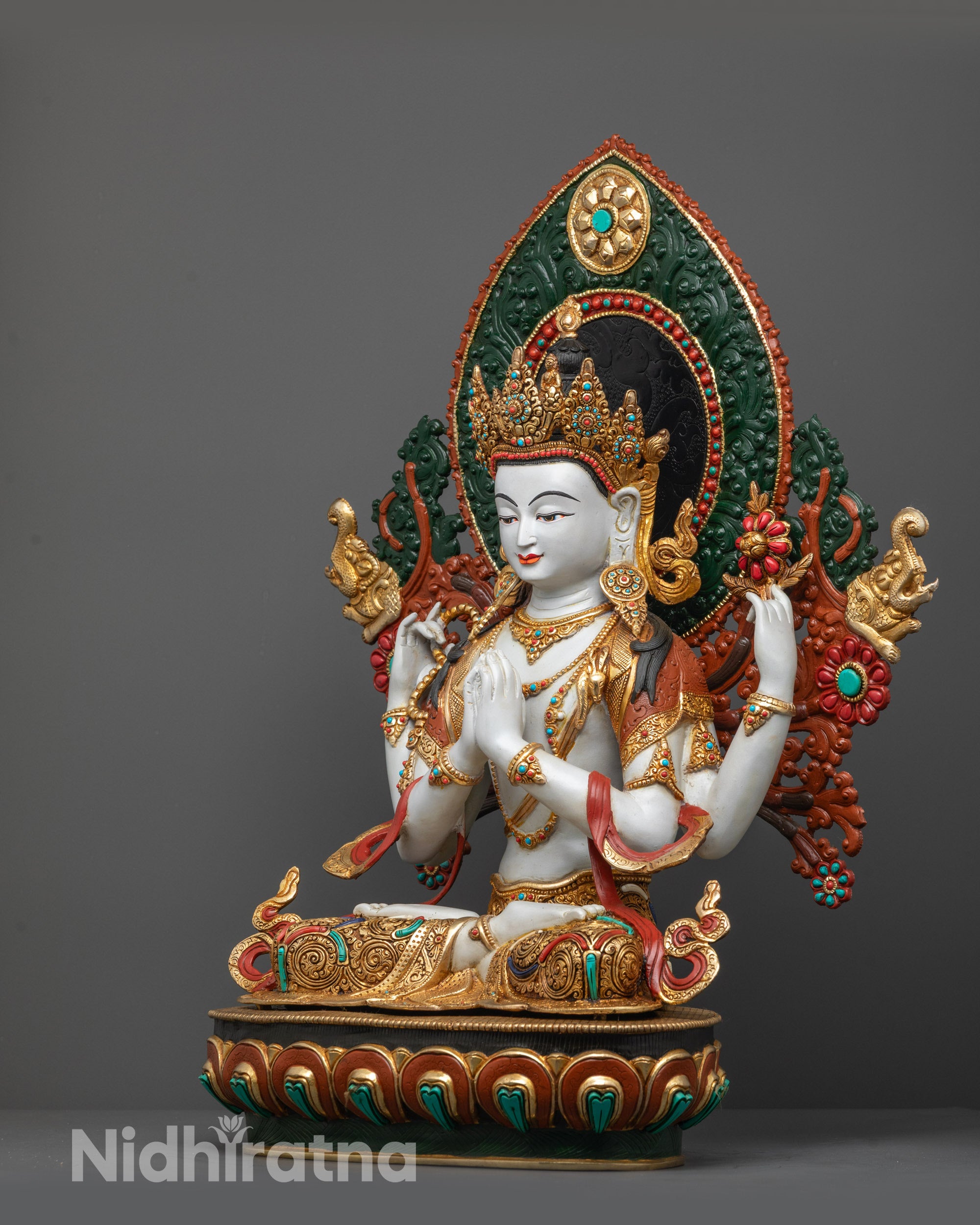 Tibetan Chenrezig Statue | Authentic Handmade Buddhist Figurine