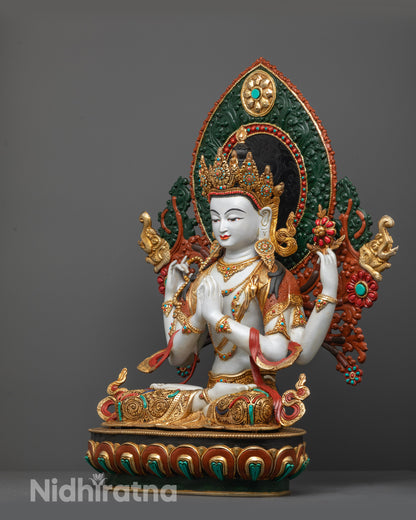 Tibetan Chenrezig Statue | Authentic Handmade Buddhist Figurine