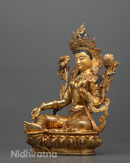 Green Tara Statue | Meticulously Crafted Divine Feminine Buddhist Art