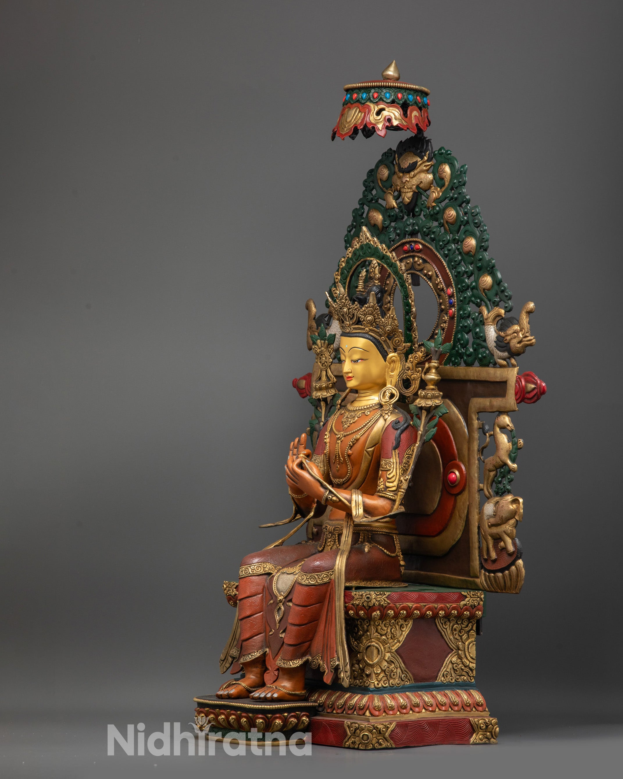Serene Maitreya Buddha Statue | Traditional Buddhist Spiritual Idol