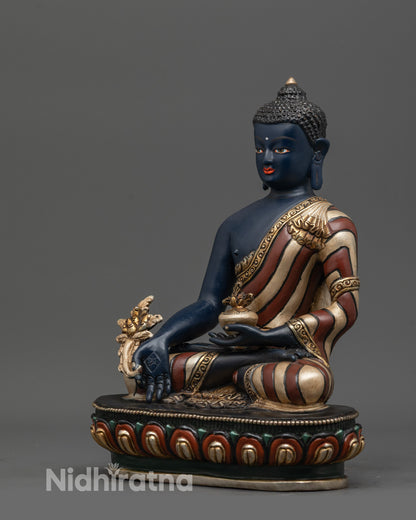 Sacred Bhaisajyaguru Buddha Statue | Handmade Sculpture from Nepal