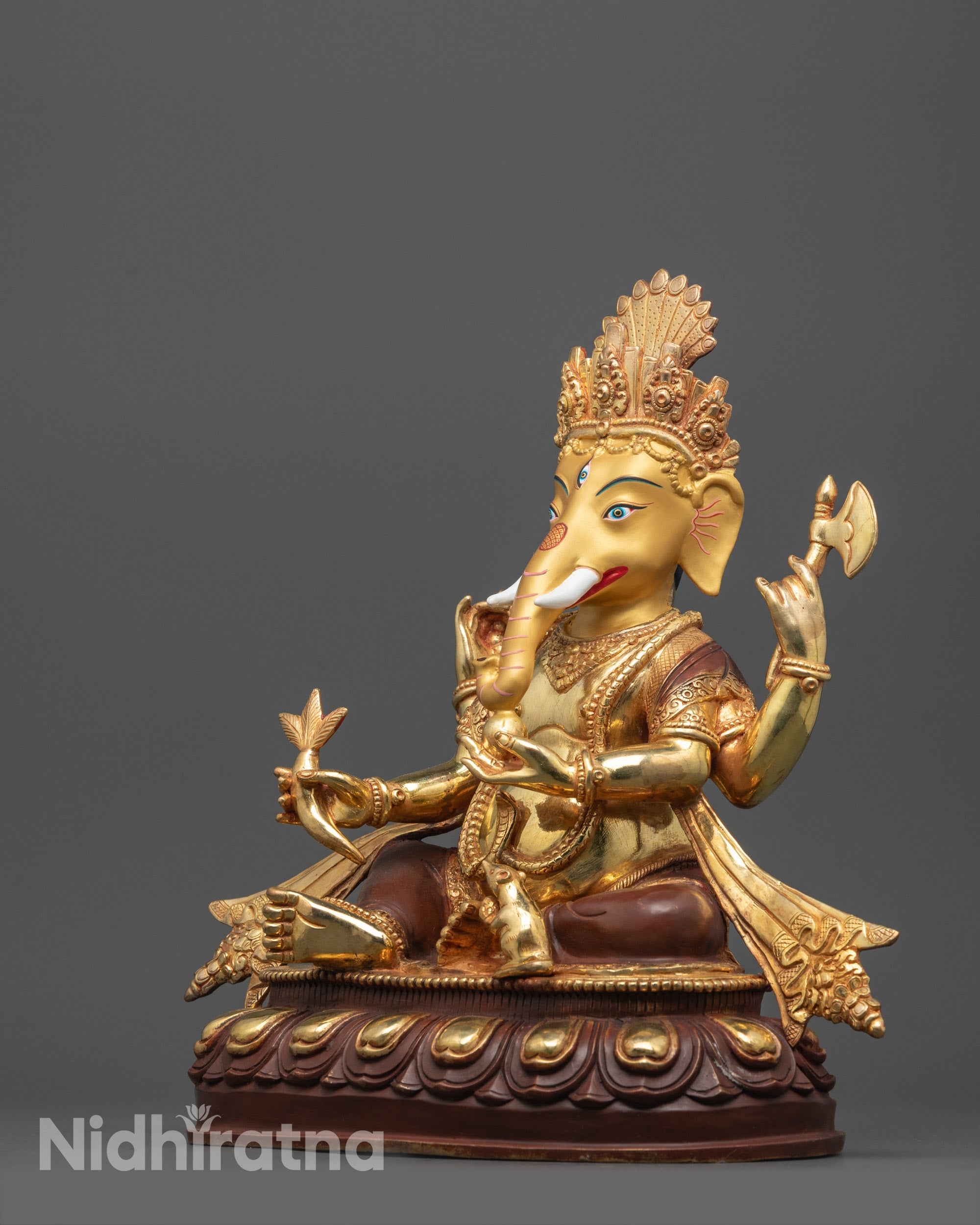 Handmade Ganesh Statue | Authentic Hindu Elephant Deity Sculpture
