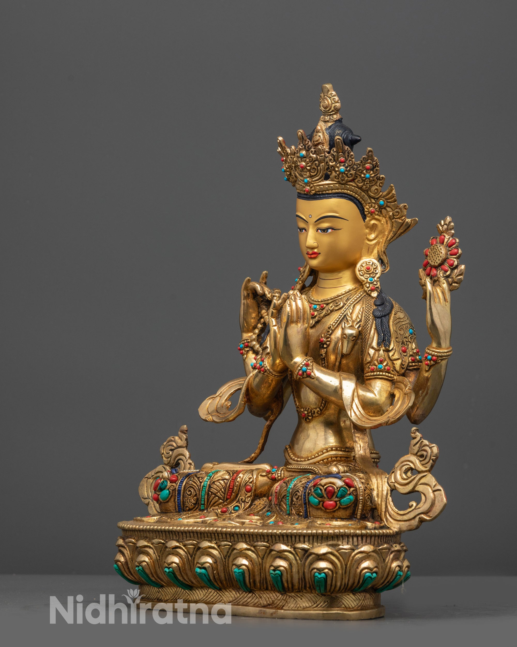 Nepalese Handmade Chenrezig Statue | Divine Compassion & Sacred Decor