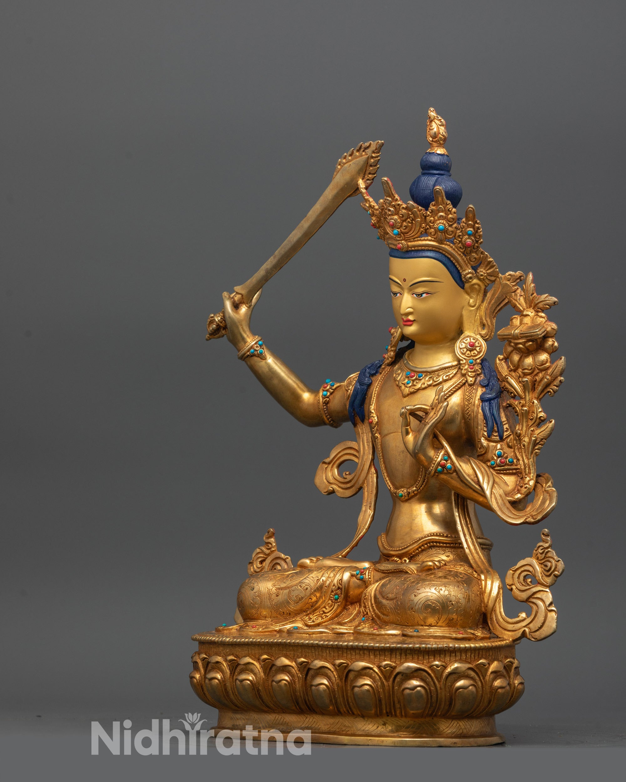 Traditional Manjushri Statue | Traditional Himalayan Handmade Art