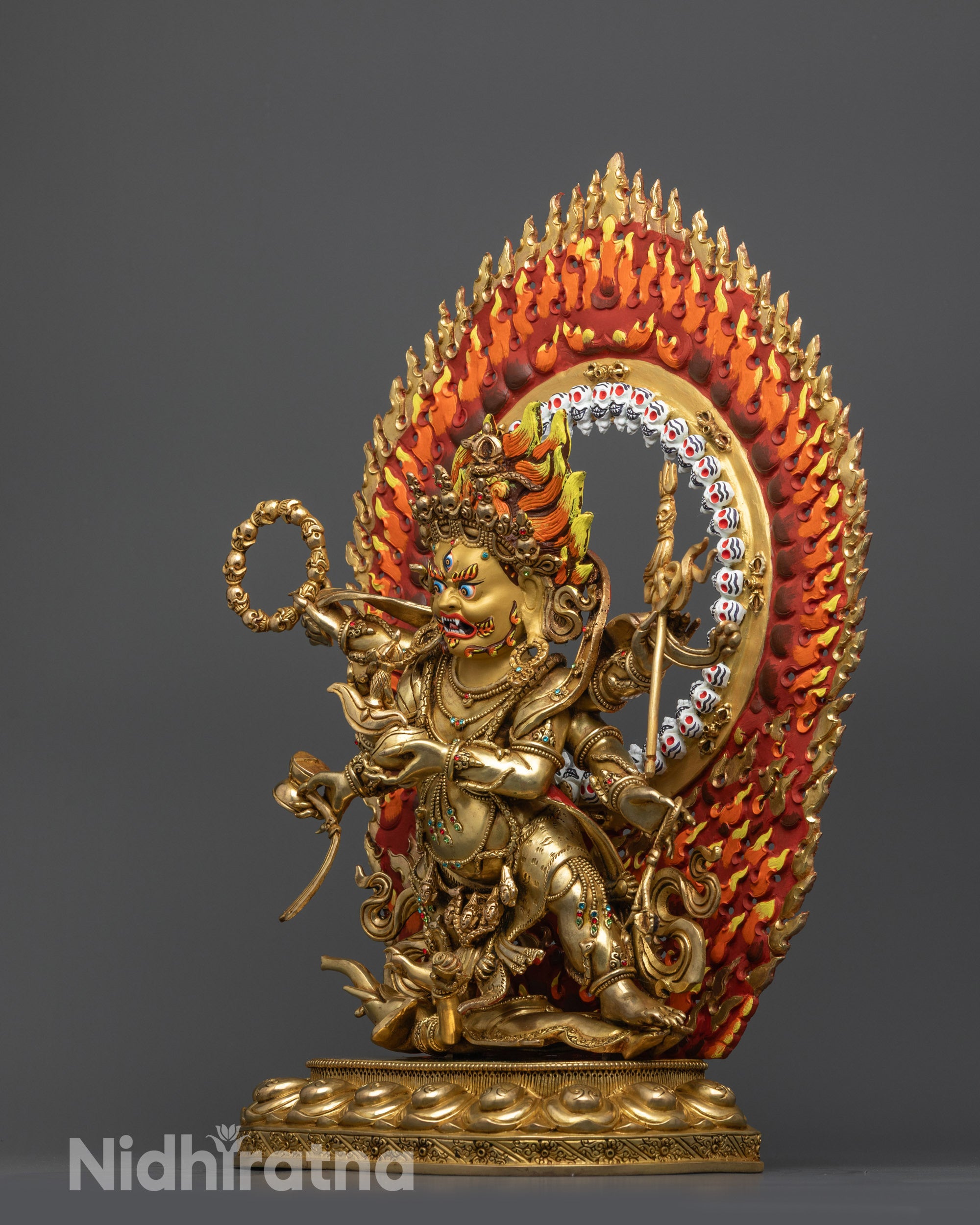 Wrathful Six Armed Mahakala Statue | Guardian of the Dharma