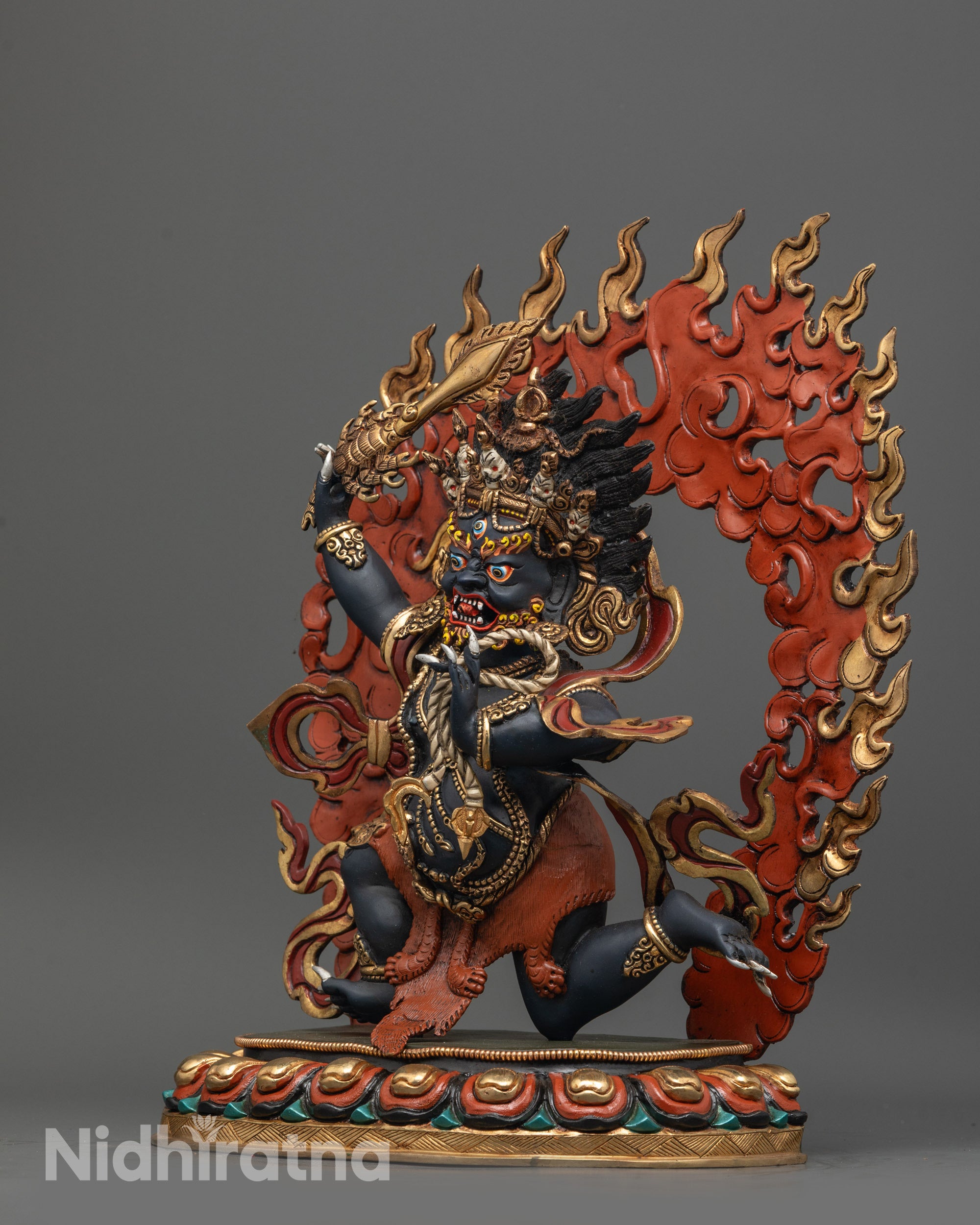 Nepalese Sankata Statue | Hand-Carved Guardian Deity Sculpture