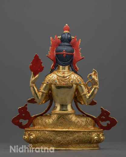 Avalokiteshvara Chenrezig Statue | Traditional Tibetan Buddhist