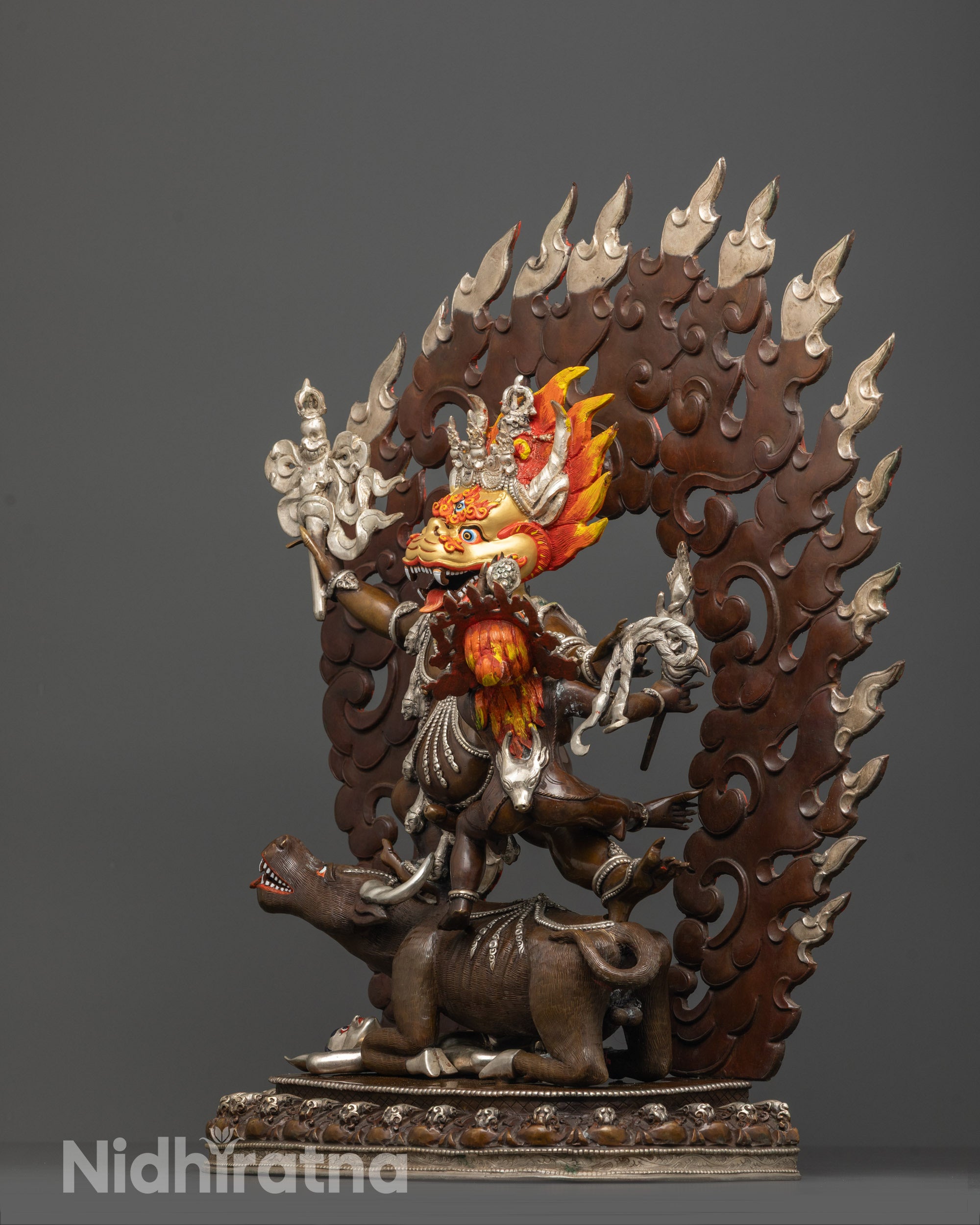Premium Yamantaka with Consort Statue | Handcrafted Protector Deity