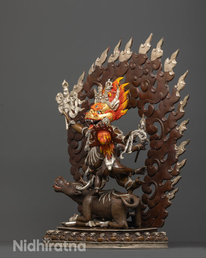 Premium Yamantaka with Consort Statue | Handcrafted Protector Deity
