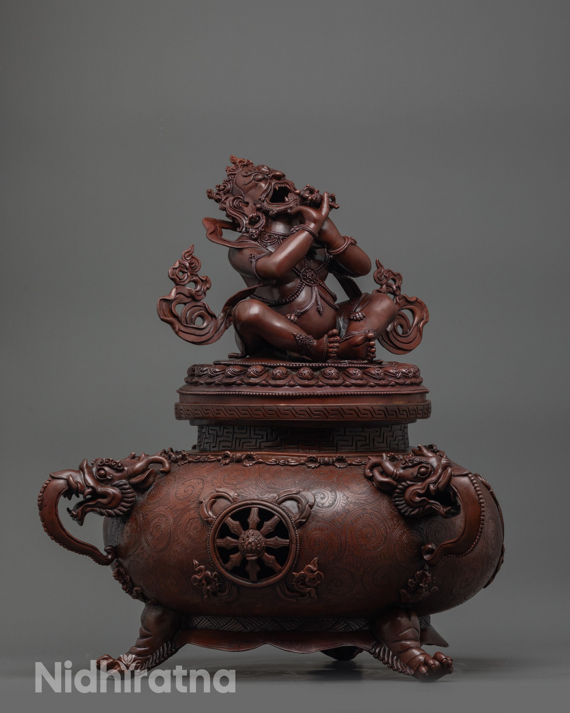 Oxidized Vajradhaka Statue | Spiritual Buddhist Decor from Nepal