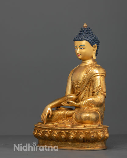 Shakyamuni Buddha Statue | Fire-Gilded Copper Art