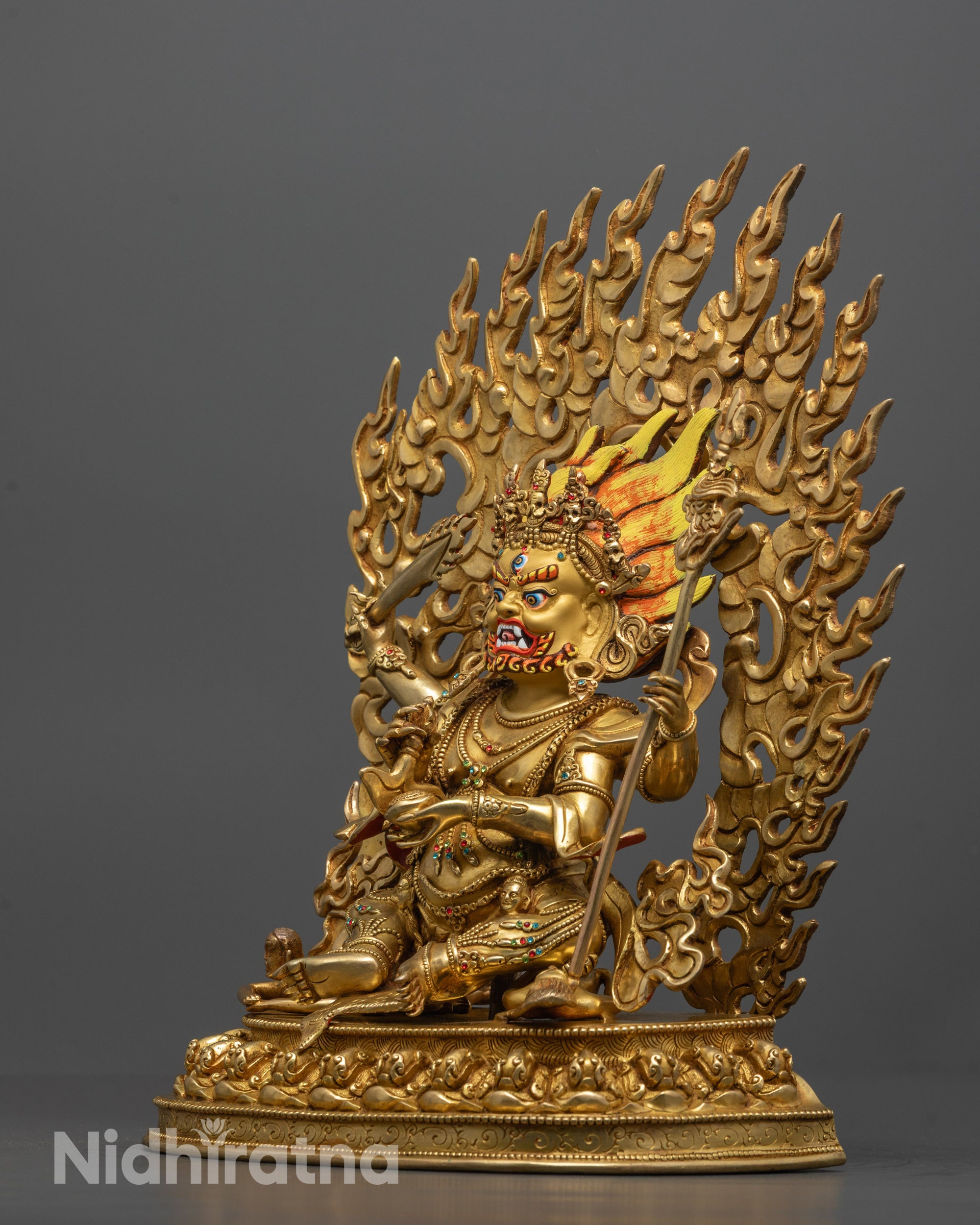 4 Armed Mahakala Statue | Handmade Protector God