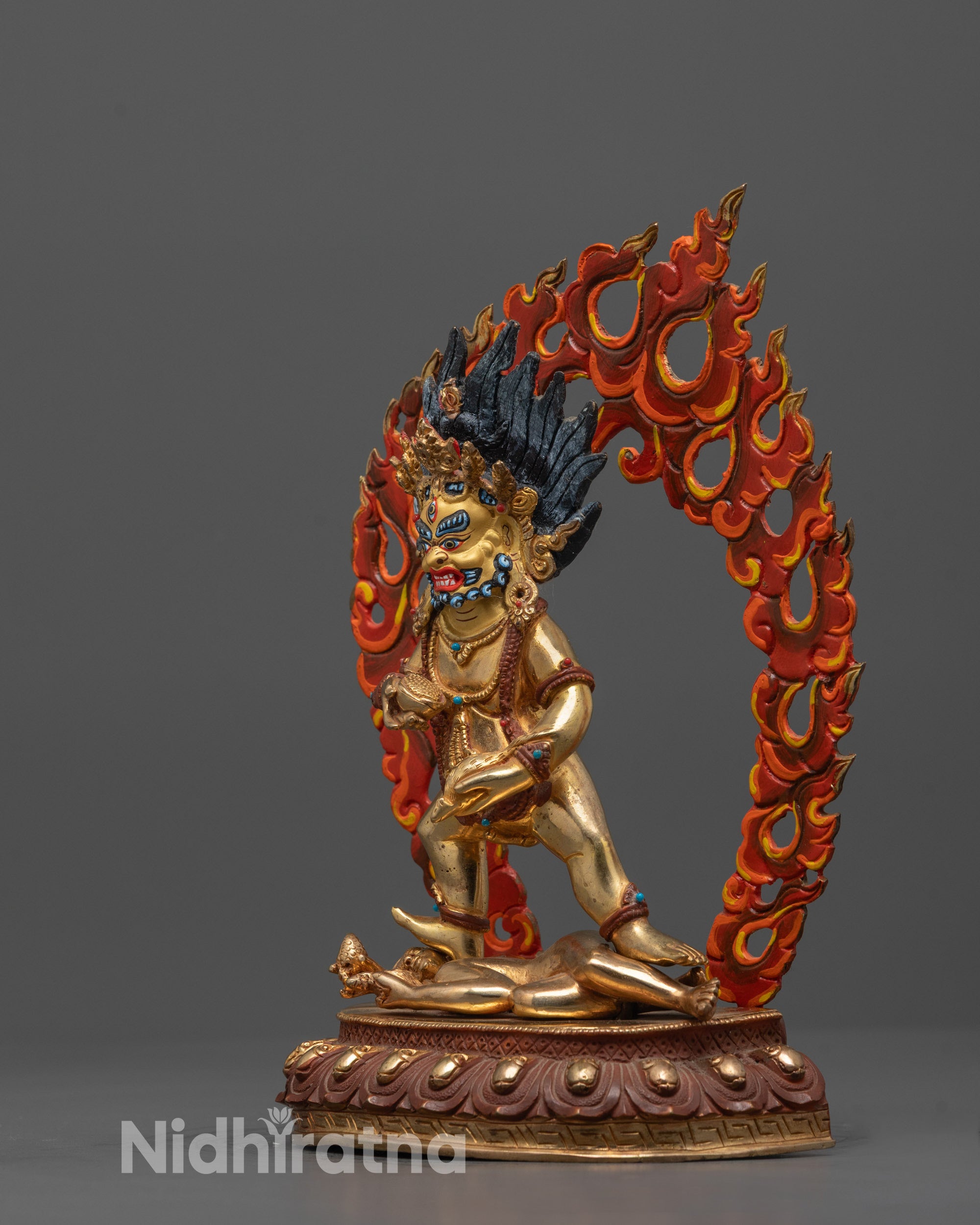 Black Dzambhala Statue | Buddhist Prosperity Protector