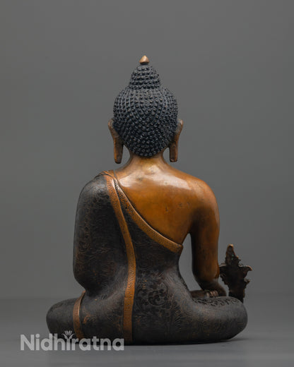 Oxidized Medicine Buddha Statue | Spiritual Gift for Healing & Peace