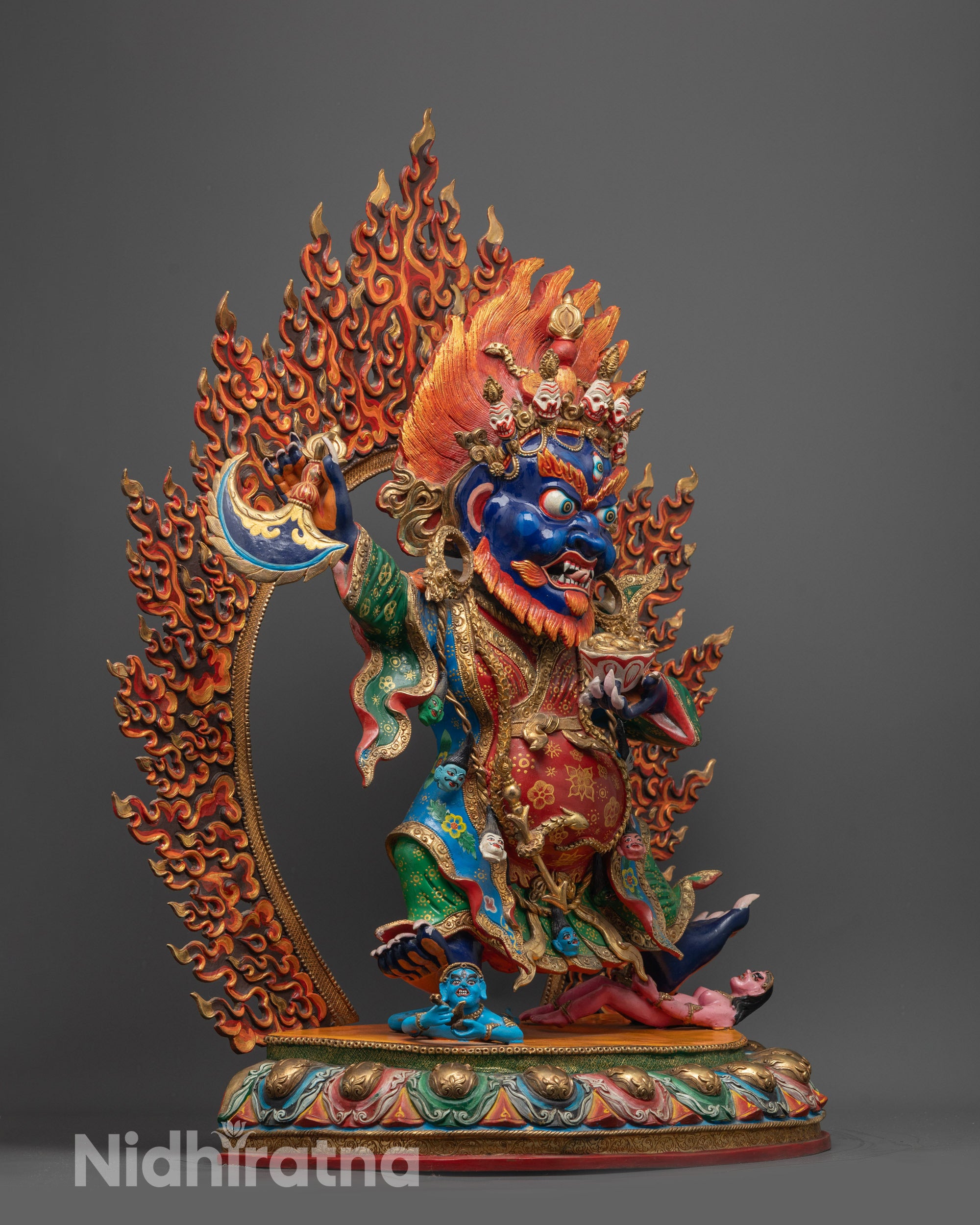 Mahakala Bernagchen Statue | Hand-Carved Tibetan Protector Deity
