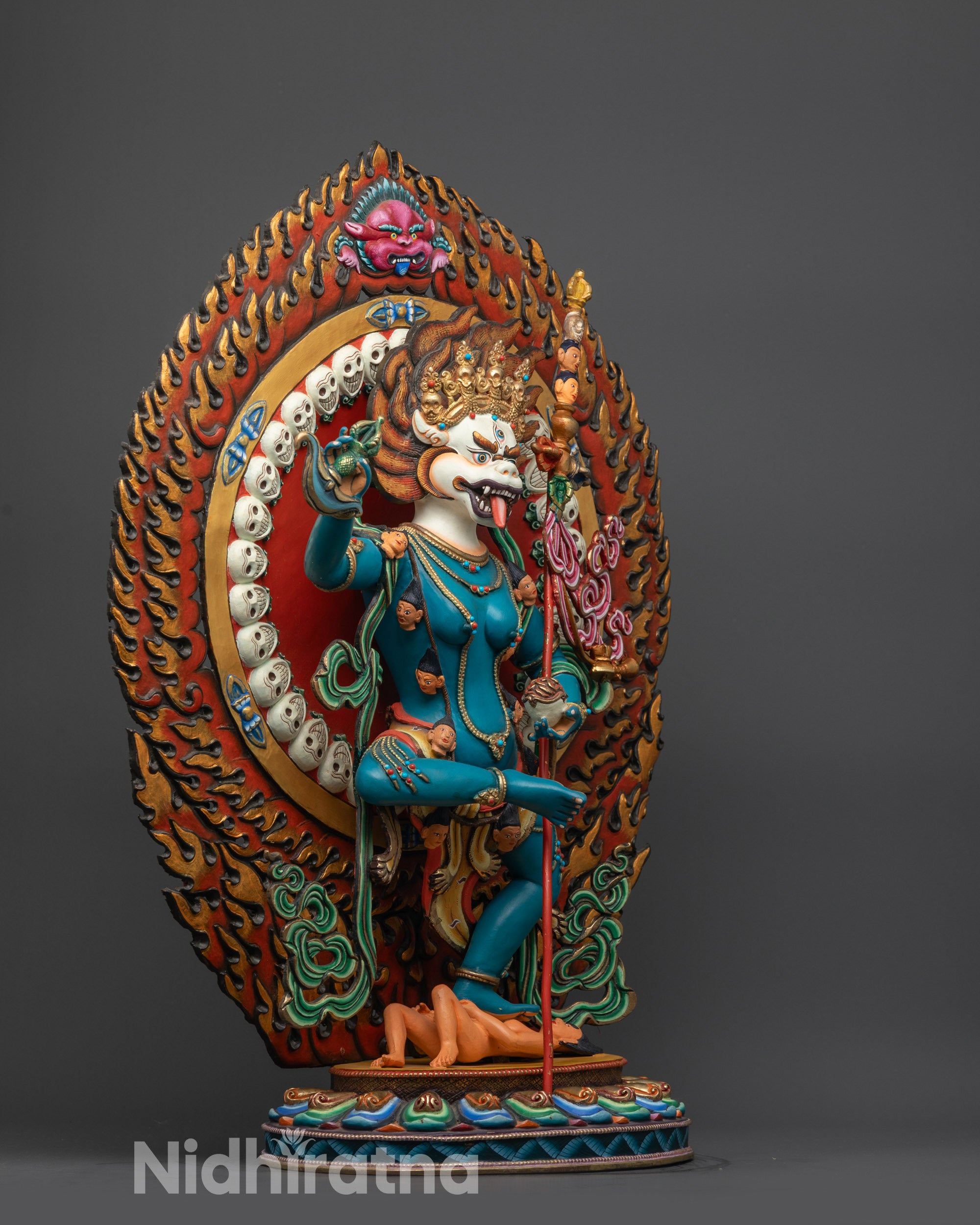 Lion-headed Simhamukha Statue | Himalayan Statue of Fierce Dakini